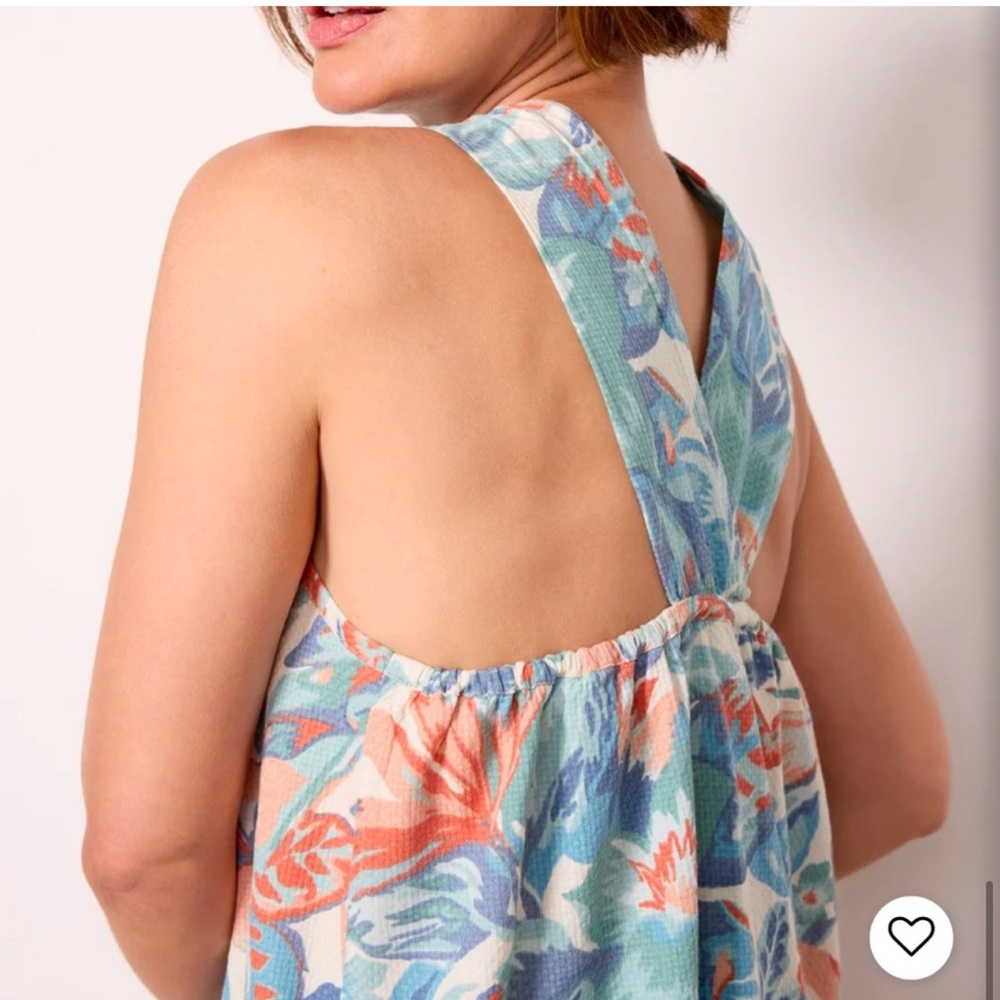 Faherty Blue and Coral Floral Halter Dress NWOT with POCKETS!!! - Picture 8 of 15